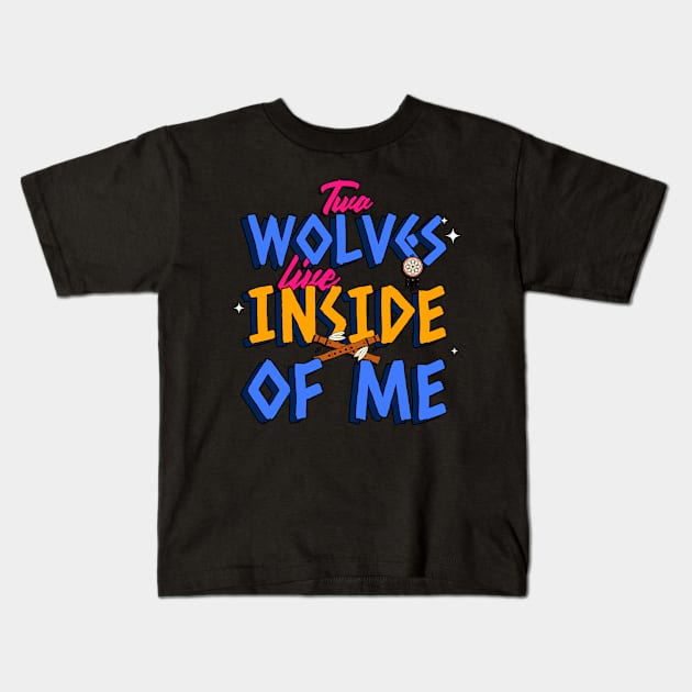 Wolf Howling T-Shirt Kids T-Shirt by Rhyno Tees